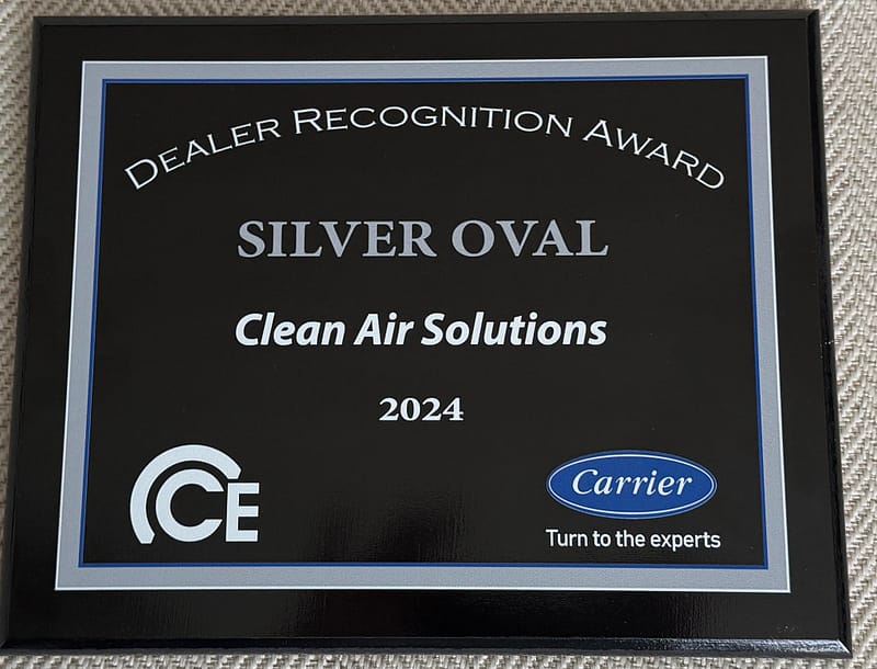 Carrier Dealer Recongnition Award 2024 - Clean Air Solutions